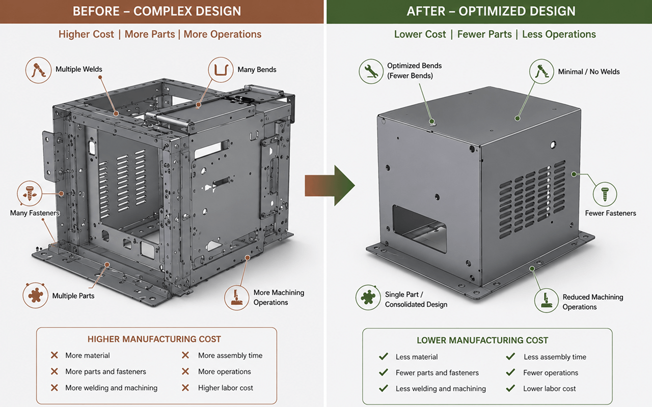 Sheet metal fabrication design