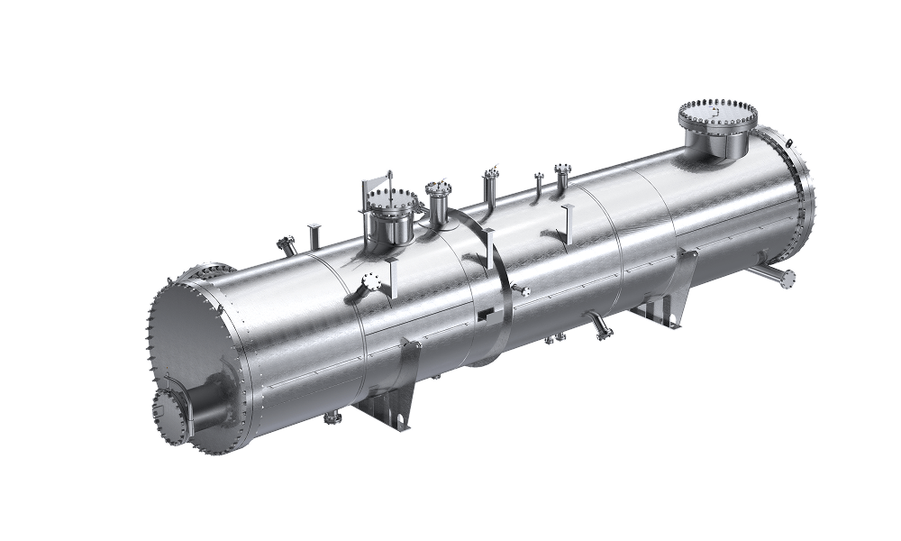 Shell and Tube Heat Exchanger Rendered Image